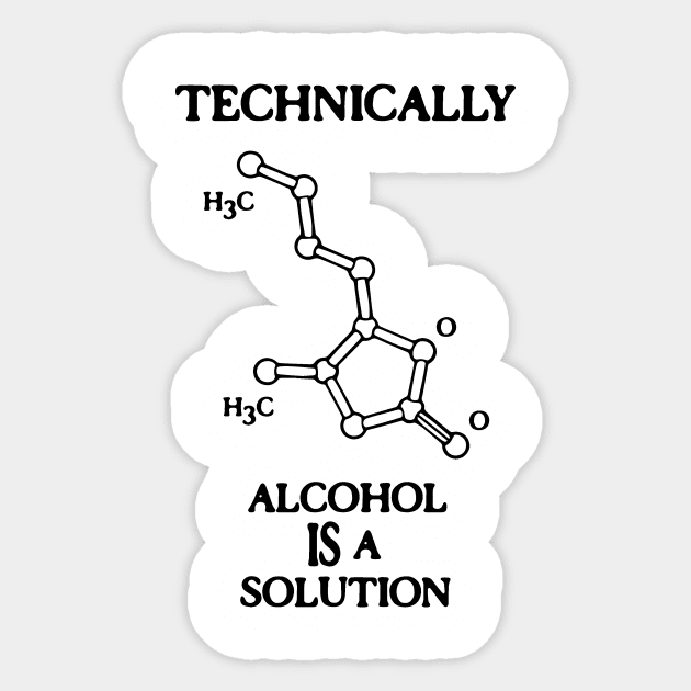 Alcohol IS a Solution Sticker by kbilltv